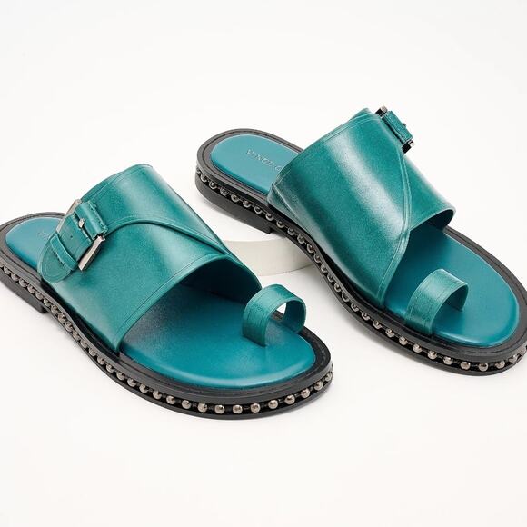 Vince Camuto Cooliann Leather Toe Loop Sandals Size 5.5 - Picture 1 of 11
